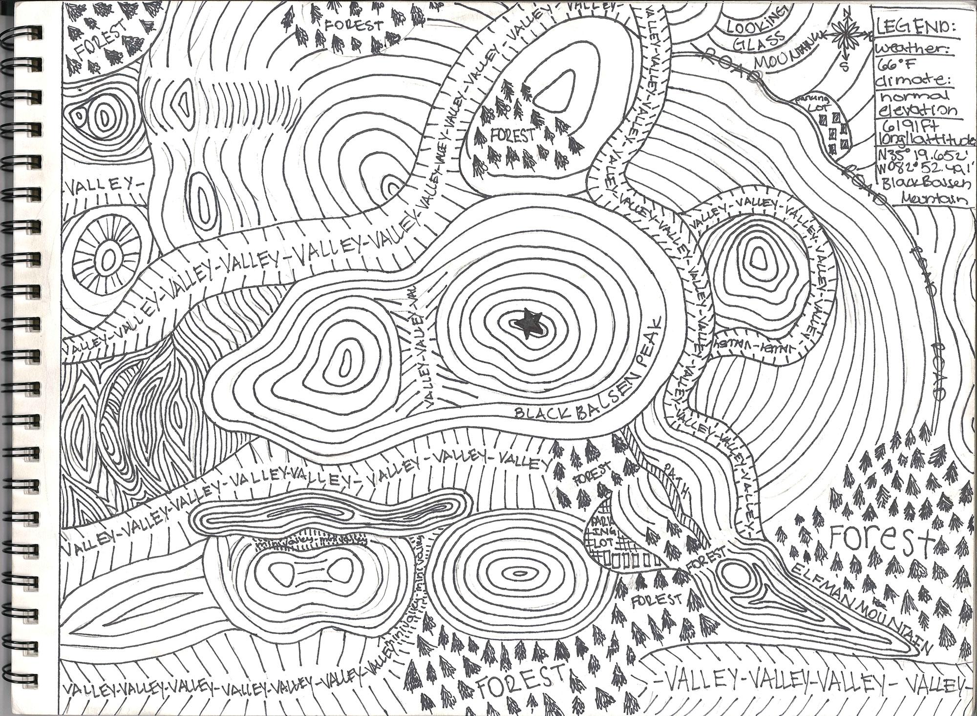 Black Balsam Knob Topographic View